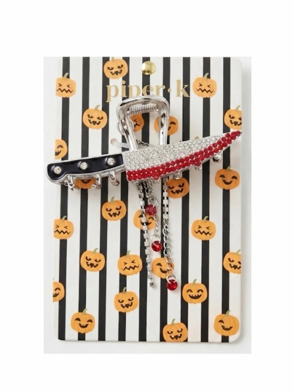 NWT 🔪🩸 Piper K Bloody Knife Rhinestone Hair Claw Clip